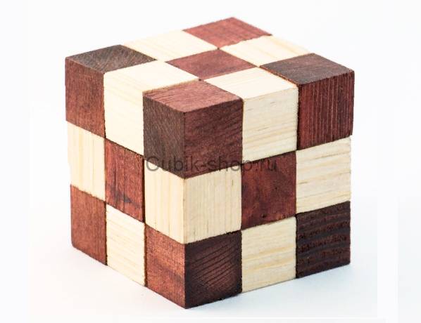 Деревянная головоломка Кубик-Змейка